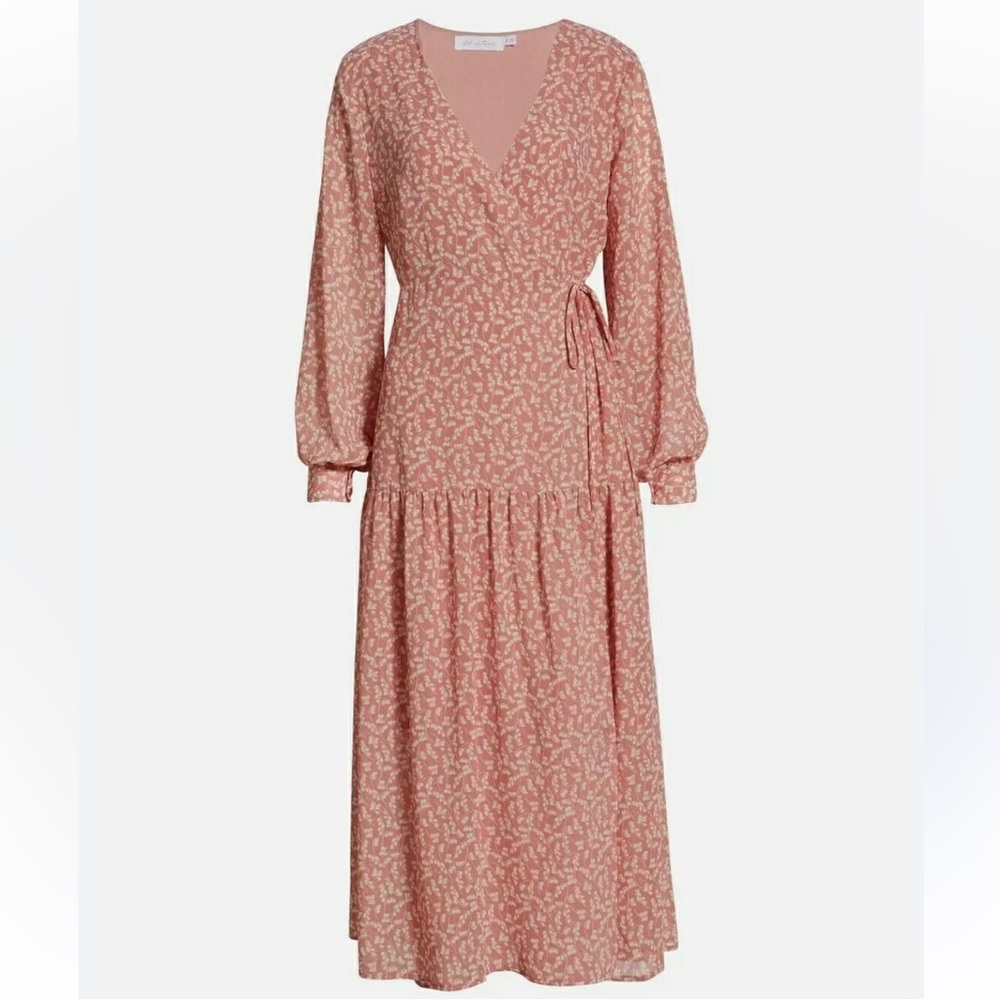 Mauve floral wrap dress